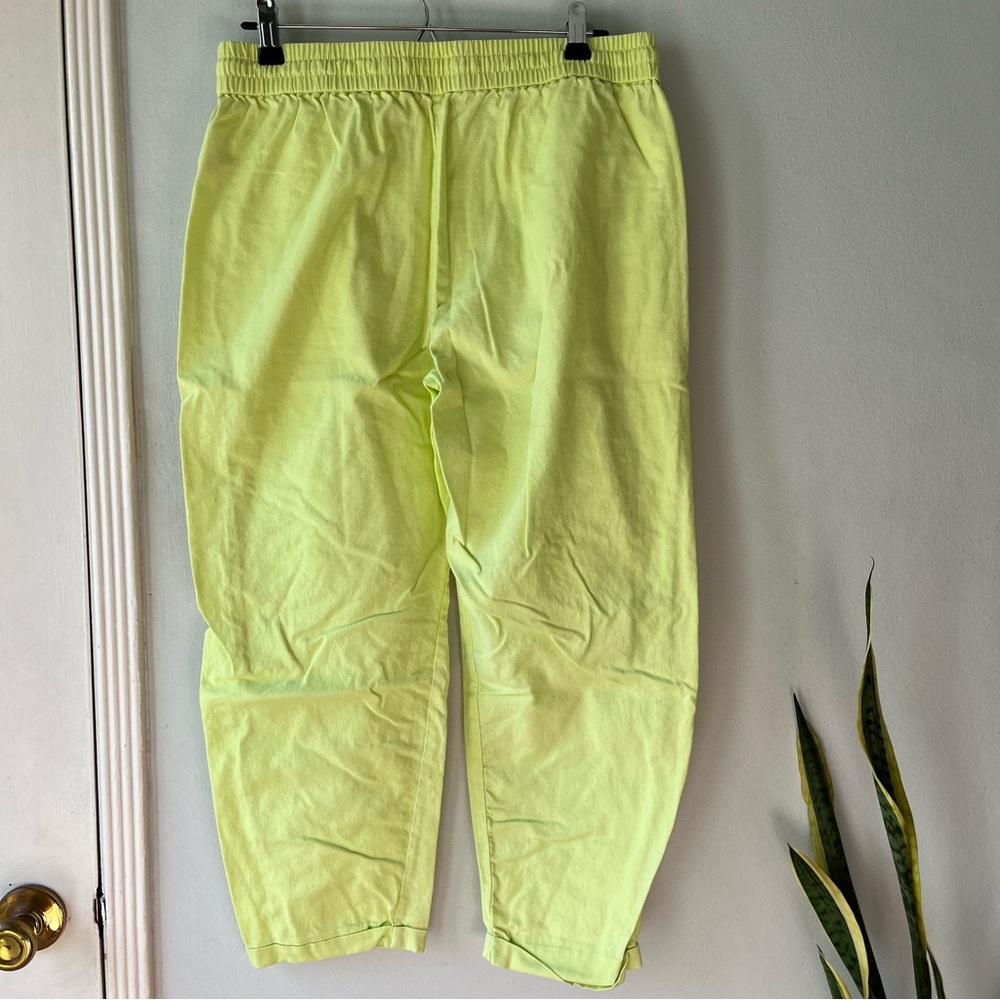 J.Crew• Linen Blend Neon Yellow Pants• Sz 8 - Picture 2 of 7